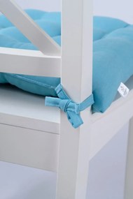 Stewehome Μαξιλάρι καρέκλας λευκό με 9 ραφές και κορδόνια δέσιμου 42x42 cm