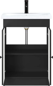 vidaXL Σετ Επίπλων Μπάνιου Μαύρο 78,5 x 37,5 x 81 εκ