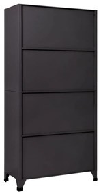 Φοριαμός Ανθρακί και Λευκό 90 x 40 x 180 εκ. Ατσάλινος 339832
