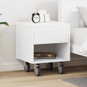 vidaXL Κομοδίνο Λευκό 40,5 x 40 x 48 εκ. Επεξεργασμένο ξύλο