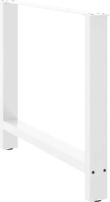 vidaXL Πόδια Τραπεζαρίας 2 τεμ. Λευκά 90x(72-73) εκ. Ατσάλι