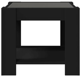 vidaXL Τραπεζάκι Σαλονιού με LED Μαύρο 53x53x45 εκ. Επεξεργασμένο Ξύλο