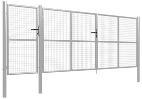 vidaXL Πόρτα Περίφραξης Κήπου Ασημί 500 x 150 εκ. Ατσάλινη