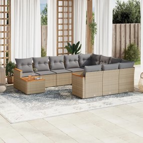 vidaXL Patio Sofa Set 10-θέσια Μικτό μπεζ