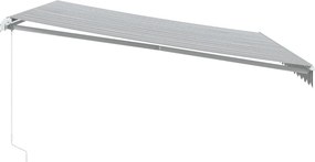 vidaXL Αναδιπλούμενη τέντα Γκρι και Λευκό 450 x 350 εκ