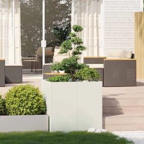 vidaXL Ζαρντινιέρα Λευκή 80x80x80 εκ. από Χάλυβα