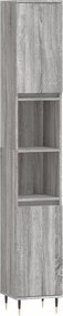 vidaXL Ντουλάπι Μπάνιου Γκρι Sonoma 30x30x190 εκ. Επεξεργασμένο Ξύλο