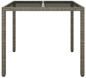 vidaXL Τραπέζι Φαγητού Κήπου Γκρι 90x90x75 εκ Πολυ Ρατάν