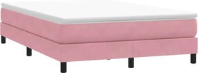 vidaXL Box Spring κρεβάτι χωρίς στρώμα ροζ 160x220 cm Βελούδινο
