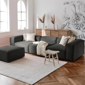 Stewehome Σύνθεση Σαλονιού 4 Θέσεων Λινό Ανθρακί 295x66x66 cm