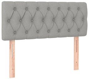 vidaXL Κρεβάτι Boxspring με Στρώμα &amp; LED Αν.Γκρι 100x200 εκ Υφασμάτινο