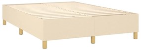 vidaXL Κρεβάτι Boxspring με Στρώμα &amp; LED Κρεμ 140x200 εκ. Υφασμάτινο