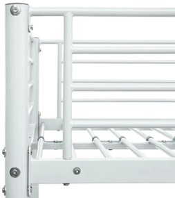 vidaXL Πλαίσιο Κουκέτας Λευκό 140x200 εκ. / 90x200 εκ. Μεταλλικό