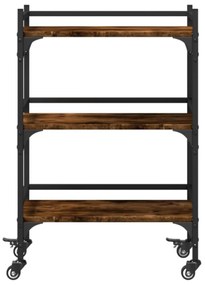 vidaXL Τρόλεϊ Κουζίνας Καπνιστή Δρυς 50x35x75,5 εκ Επεξεργασμένο Ξύλο