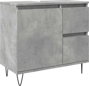 vidaXL Ντουλάπι Μπάνιου Γκρι Σκυροδέματος 65x33x60 εκ. Επεξ. Ξύλο