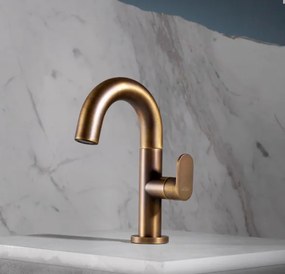 Armando Vicario Slim Antique Brass Μπαταρία Νιπτήρος με Βαλβίδα clic-clac