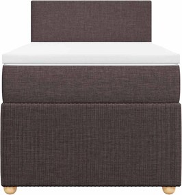 vidaXL Κρεβάτι Boxspring με Στρώμα Σκούρο Καφέ 80x200 εκ. Υφασμάτινο
