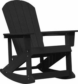 vidaXL Καρέκλες Ροκάντας Adirondack 2 pcs Μαύρο HDPE