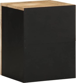 vidaXL κρεμαστό ντουλάπι μπάνιου μαύρο 38x33,5x48 cm μασίφ ξύλο Mango