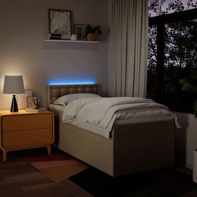 vidaXL Κρεβάτι Boxspring με Στρώμα Κρεμ 80 x 200 εκ. Υφασμάτινο