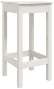 Καρέκλες Μπαρ 2 τεμ. Λευκό 40x40x78 εκ. Μασίφ Ξύλο Πεύκου - Λευκό