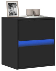 vidaXL Έπιπλο Τοίχου Τηλεόρασης με LED Μαύρο 41x31x45 εκ.