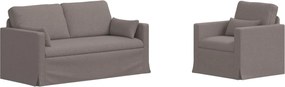 vidaXL Καναπές 140cm 2 pcs Taupe Μέταλλο