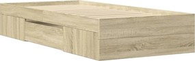 vidaXL Πλαίσιο Κρεβ. Χωρ. Στρώμα Sonoma Δρυς 90 x 190 εκ. Επεξ. Ξύλο