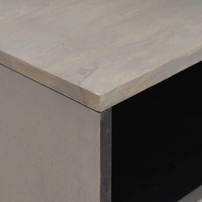 vidaXL Κομοδίνο με συρτάρι Γκρι 50 x 33 x 62 εκ. Μασίφ ξύλο μάνγκο