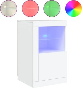 vidaXL Ντουλάπια Βοηθητικά με Φώτα LED 2 τεμ. Λευκά από Επεξεργ. Ξύλο