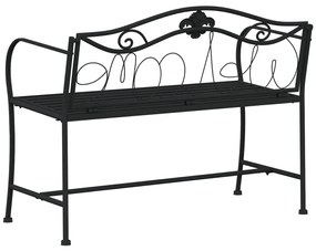 vidaXL Παγκάκι Κήπου Διθέσιο Μαύρο 104 εκ. από Ατσάλι