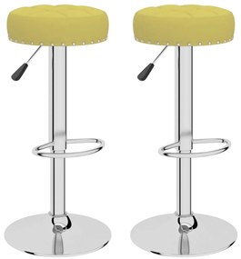 vidaXL Σκαμπό Μπαρ 2 τεμ. Πράσινα Υφασμάτινα