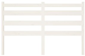 Κεφαλάρι Κρεβατιού Λευκό 126 x 4 x 100 εκ. Μασίφ Ξύλο Πεύκου - Λευκό