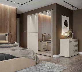 Ντουλάπα Phantom 180 συρόμενη με καθρέπτη