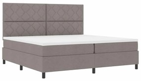 vidaXL Κρεβάτι με ελατήρια με στρώμα Taupe 200 x 200 cm ύφασμα