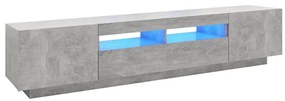 vidaXL Έπιπλο Τηλεόρασης με LED Γκρι Σκυροδέματος 200 x 35 x 40 εκ.