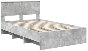 vidaXL Σκελετός Κρεβατιού με κεφαλάρι Σκυρόδεμα Γκρι 120 x 123 εκ.