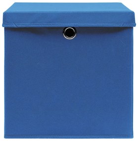 vidaXL Κουτιά Αποθήκευσης με Καπάκια 4 τεμ Μπλε 32x32x32εκ Υφασμάτινα