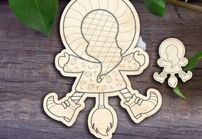 Σετ των 2 Intra απο ξύλο plywood 3mm-4mm πάχος – Μαγικό σημάδι αποκριών Δίασταση 20x20 cm INTRAFABR-31054293