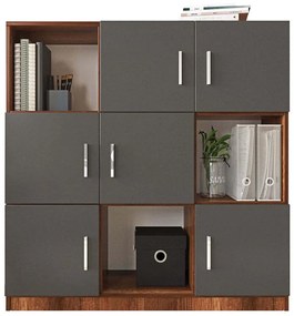 Βιβλιοθήκη Vo 956LCS1517 119,9x37,6x121,8cm Walnut-Anthracite