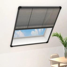 vidaXL Σήτα Παραθύρου Πλισέ Ανθρακί 80 x 160 εκ. από Αλουμίνιο