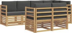 vidaXL Σειρά Καναπέ Εξωτερικού 7 pcs Άσπρο και Ανθρακί