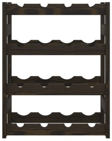 vidaXL Ραφιέρα Κρασιών για 16 Μπουκάλια Μαύρο από Μασίφ Ξύλο Πεύκου