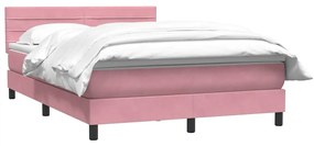 vidaXL Κρεβάτι Boxspring με Στρώμα Ροζ 160x210 εκ. Βελούδινο