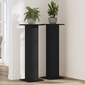 vidaXL Βάση φυτών 2 pcs Μαύρη Οξυά 30 x 30 x 95 cm Επεξεργασμένο ξύλο