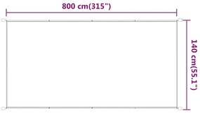 vidaXL Τέντα Κάθετη Ανοιχτό Πράσινο 140 x 800 εκ. από Ύφασμα Oxford