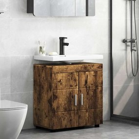 vidaXL Ντουλάπα νιπτήρα μπάνιου TULUM Καπνιστή δρυς 60 x 34 x 63 εκ