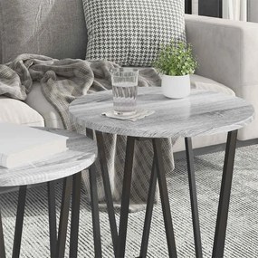vidaXL Σετ βοηθητικά τραπεζάκια 2 pcs Γκρι Σονομα και Μαύρο