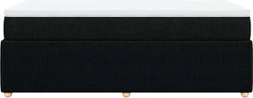 vidaXL Κρεβάτι Boxspring με Στρώμα Μαύρο 100 x 200 εκ. Υφασμάτινο