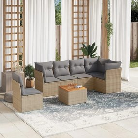 vidaXL Patio Sofa Set 6-θέσια Μικτό μπεζ και γκρι
